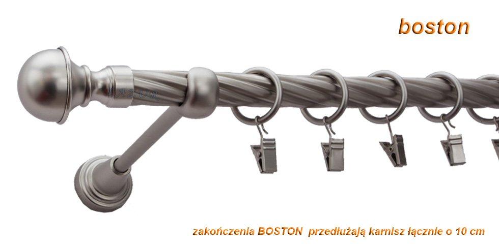 Karnisz BOSTON Satyna Nikiel, Pojedynczy 19 rura skrętna - 160 cm - obrazek 3