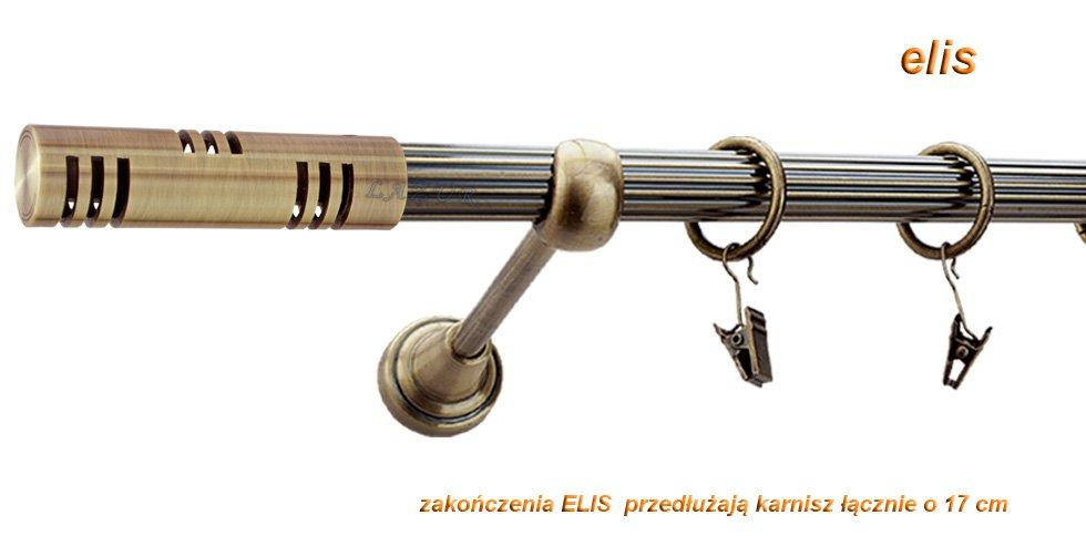 Karnisz ELIS Antyk Mosiądz, Pojedynczy 19 rura ryflowana - 400 cm - obrazek 2