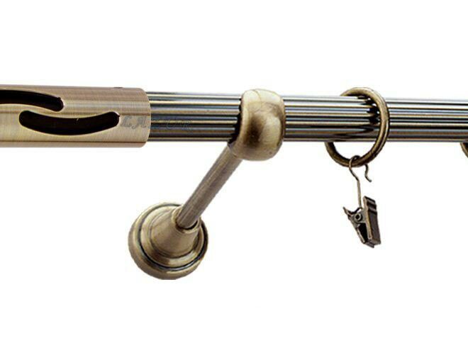 Karnisz FALKO Antyk Mosiądz, Pojedynczy 19 rura ryflowana - 480 cm