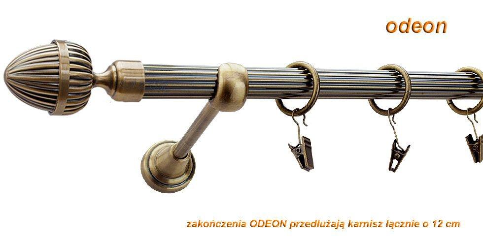 Karnisz ODEON Antyk Mosiądz, Pojedynczy 19 rura ryflowana - 240 cm - obrazek 2