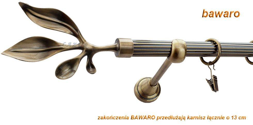 Karnisz BAWARO Antyk Mosiądz, Pojedynczy 19 rura ryflowana - 160 cm - obrazek 2