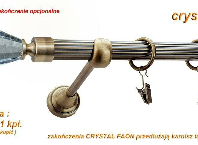 Alternative view of Karnisz FAON Antyk Mosiądz, Pojedynczy 19 rura ryflowana - 480 cm