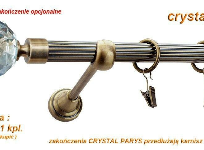 Alternative view of Karnisz PARYS Antyk Mosiądz, Pojedynczy 19 rura ryflowana - 480 cm