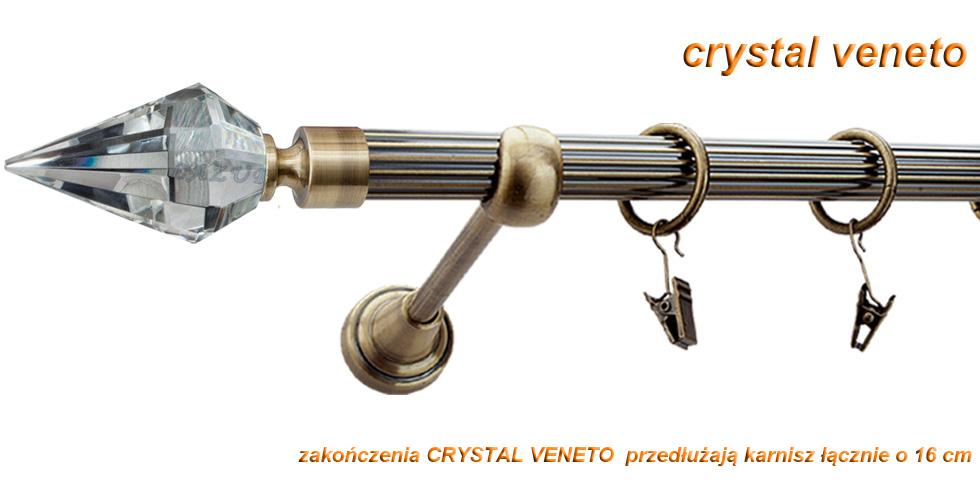 Karnisz VENETO Antyk Mosiądz, Pojedynczy 19 rura ryflowana - 480 cm - obrazek 2