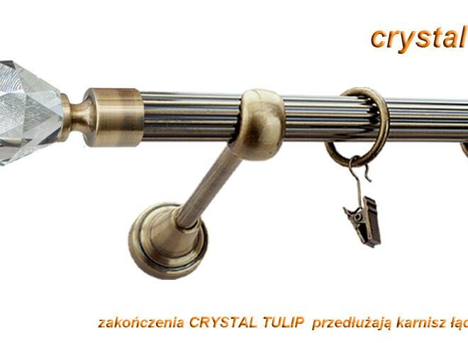 Alternative view of Karnisz TULIP Antyk Mosiądz, Pojedynczy 19 rura ryflowana - 480 cm