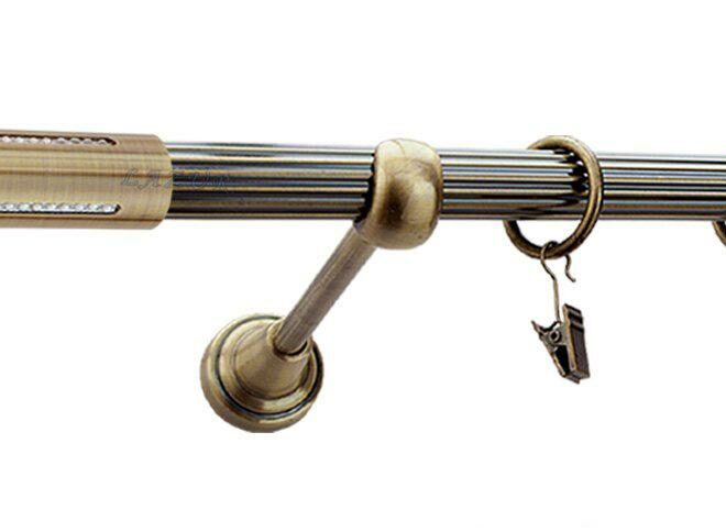 Karnisz LANSO Antyk Mosiądz, Pojedynczy 19 rura ryflowana - 480 cm