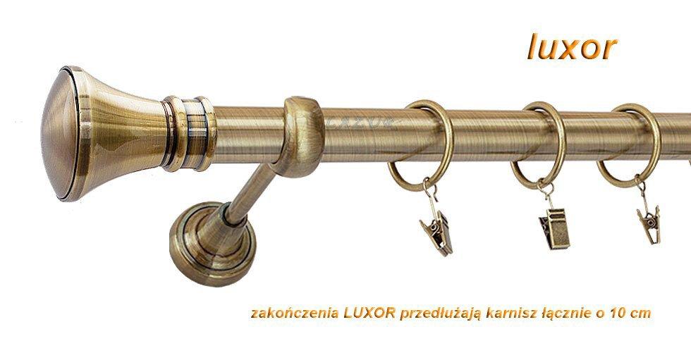 Karnisz LUXOR Antyk Mosiądz, Pojedynczy 25 rura gładka - 280 cm - obrazek 3