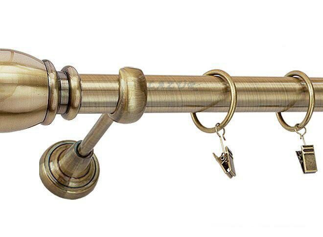 Karnisz BELLUNO Antyk Mosiądz, Pojedynczy 25 rura gładka - 320 cm