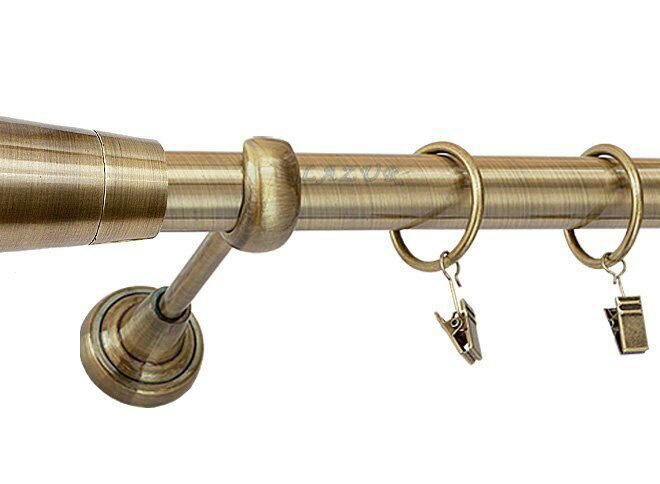 Karnisz IMPERIA Antyk Mosiądz, Pojedynczy 25 rura gładka - 480 cm
