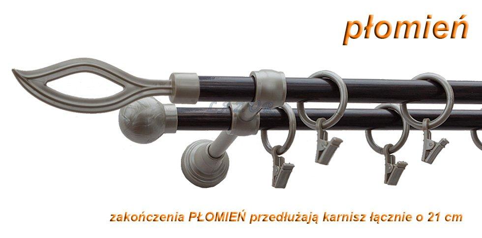 Karnisz Motyw Kute Satyna + Wenge, Podwójne 16 + 16 PŁOMIEŃ - 240 cm - obrazek 3