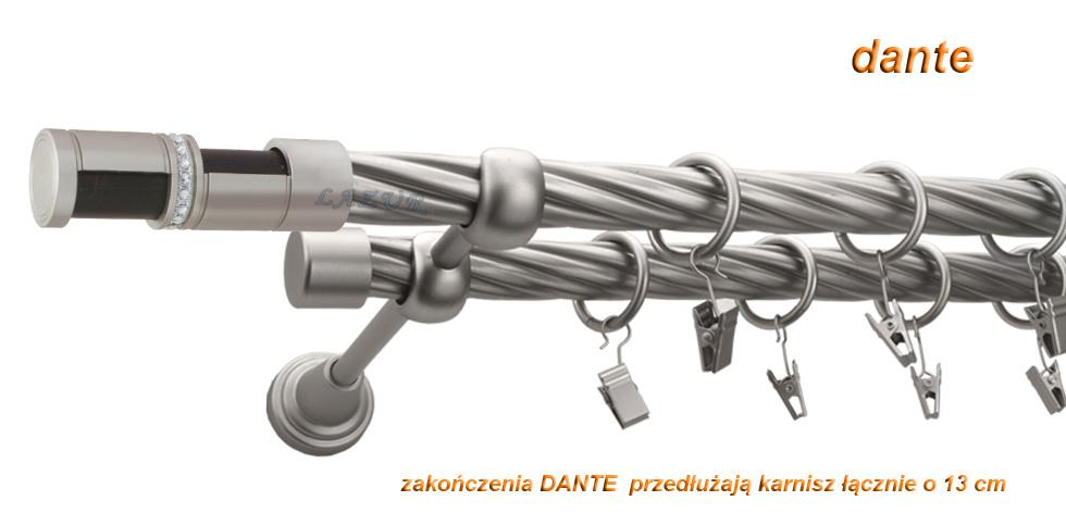 Karnisz DANTE Satyna Nikiel, Podwójny 19 + 19 rura skrętna - 480 cm - obrazek 3