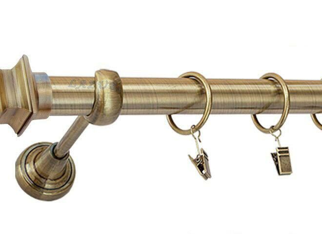 Karnisz VERDI Antyk Mosiądz, Pojedynczy 25 rura gładka - 260 cm