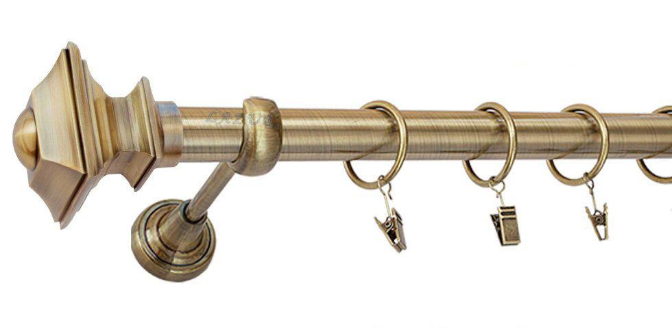 Karnisz VERDI Antyk Mosiądz, Pojedynczy 25 rura gładka - 200 cm