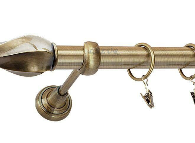 Karnisz TWISTER Antyk Mosiądz, Pojedynczy 25 rura gładka - 340 cm