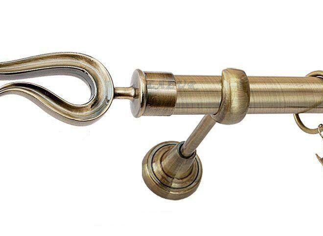 Karnisz VIOLO Antyk Mosiądz, Pojedynczy 25 rura gładka - 480 cm