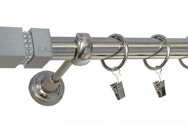 Karnisz FOSSI Stal Nierdzewna, Pojedynczy 25 rura gładka - 480 cm