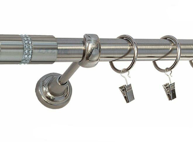 Karnisz ROSETTI Stal Nierdzewna, Pojedynczy 25 rura gładka - 480 cm