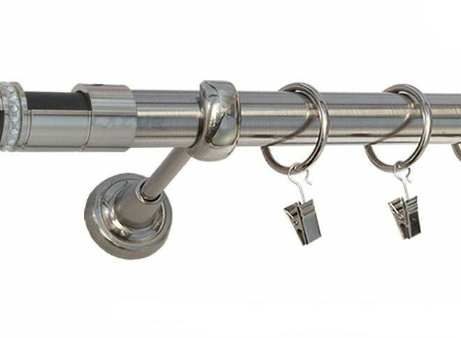 Karnisz DANTE Stal Nierdzewna, Pojedynczy 25 rura gładka - 180 cm