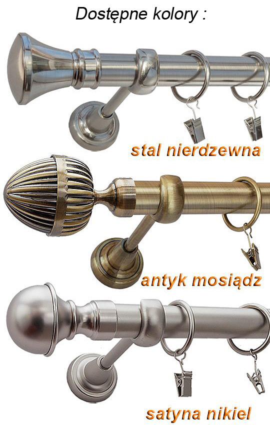 Karnisz LANSO Stal Nierdzewna, Pojedynczy 25 rura gładka - 360 cm - obrazek 2