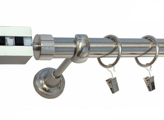 Karnisz ARES Stal Nierdzewna, Pojedynczy 25 rura gładka - 260 cm