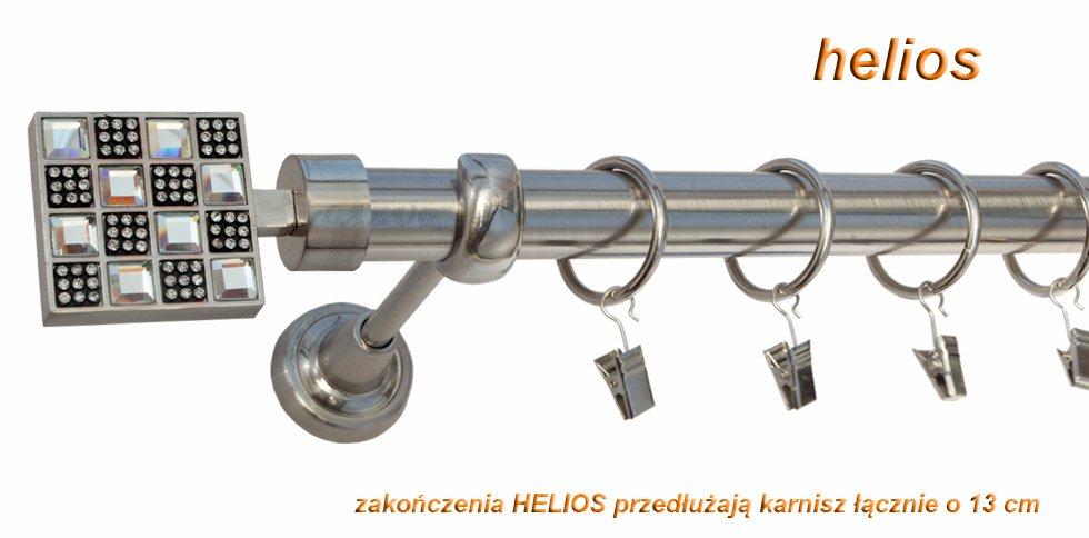 Karnisz HELIOS Stal Nierdzewna, Pojedynczy 25 rura gładka - 480 cm - obrazek 3