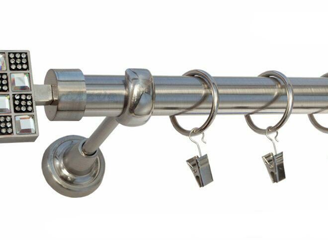 Karnisz HELIOS Stal Nierdzewna, Pojedynczy 25 rura gładka - 480 cm