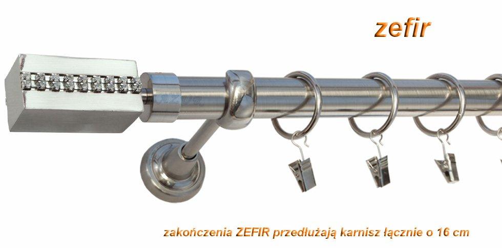 Karnisz ZEFIR Stal Nierdzewna, Pojedynczy 25 rura gładka - 300 cm - obrazek 3