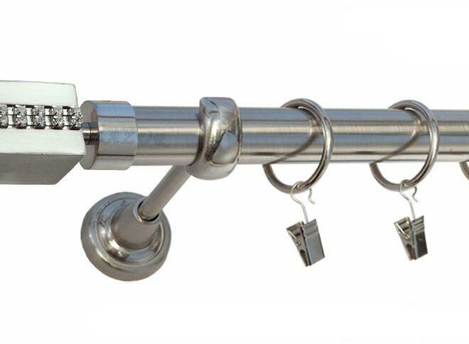 Karnisz ZEFIR Stal Nierdzewna, Pojedynczy 25 rura gładka - 480 cm