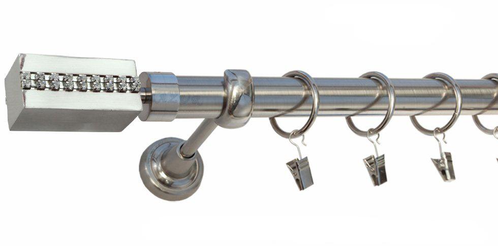 Karnisz ZEFIR Stal Nierdzewna, Pojedynczy 25 rura gładka - 300 cm