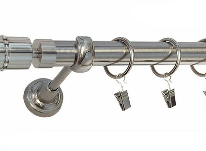 Karnisz POSEJDON Stal Nierdzewna, Pojedynczy 25 rura gładka - 480 cm