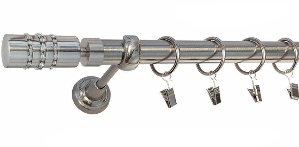 Karnisz POSEJDON Stal Nierdzewna, Pojedynczy 25 rura gładka - 360 cm