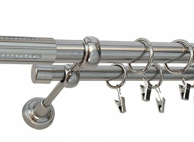 Karnisz LANSO Stal Nierdzewna, Podwójny 25 +19 rura gładka - 480 cm