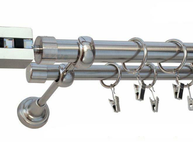 Karnisz ARES Stal Nierdzewna, Podwójny 25 +19 rura gładka - 260 cm