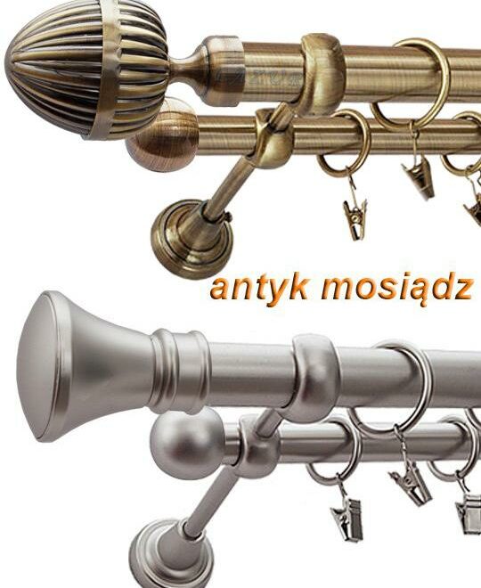 Alternative view of Karnisz ROSETTI Satyna Nikiel, Podwójny 25 +16 rura gładka - 480 cm