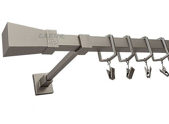 Karnisz MARS Satyna Nikiel, Pojedynczy 20 KWADRO - 480 cm