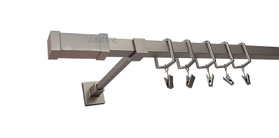 Karnisz KOMETA Satyna Nikiel, Pojedynczy 20 KWADRO - 120 cm