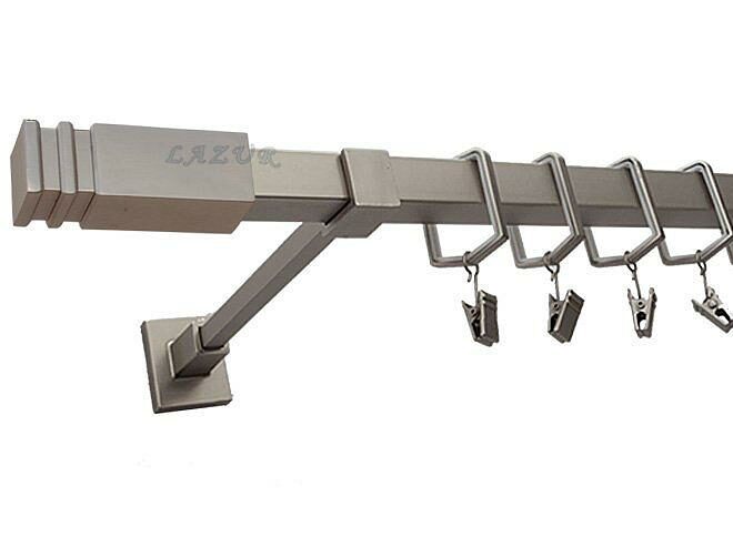 Karnisz JOWISZ Satyna Nikiel, Pojedynczy 20 KWADRO - 180 cm