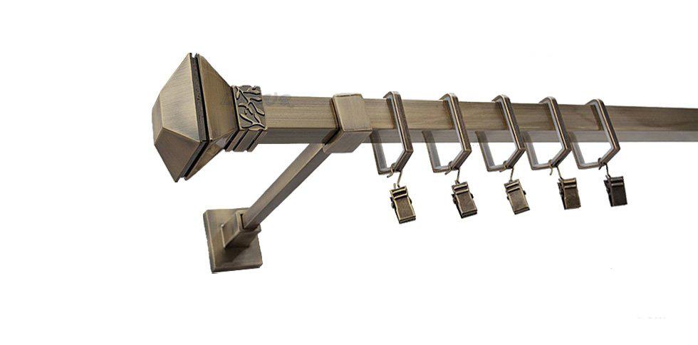 Karnisz MERCURY Stare Złoto, Pojedynczy 20 KWADRO - 120 cm