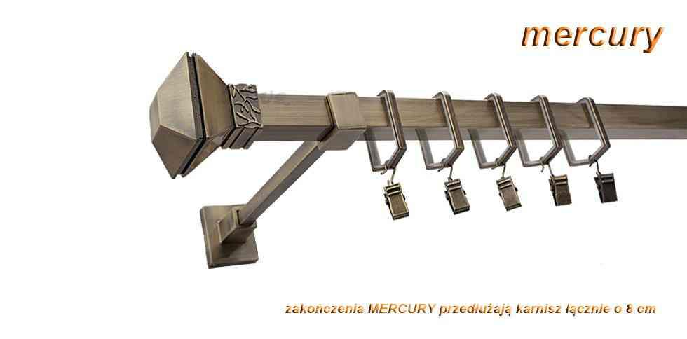 Karnisz MERCURY Stare Złoto, Pojedynczy 20 KWADRO - 120 cm - obrazek 3