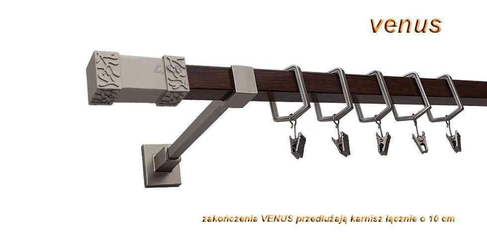 Karnisz VENUS Satyna + Orzech, Pojedynczy 20 KWADRO - 360 cm - obrazek 3