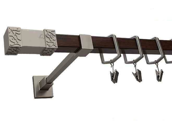 Karnisz VENUS Satyna + Orzech, Pojedynczy 20 KWADRO - 180 cm