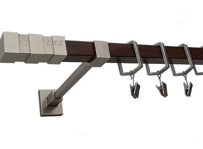 Karnisz NEPTUN Satyna + Orzech, Pojedynczy 20 KWADRO - 340 cm