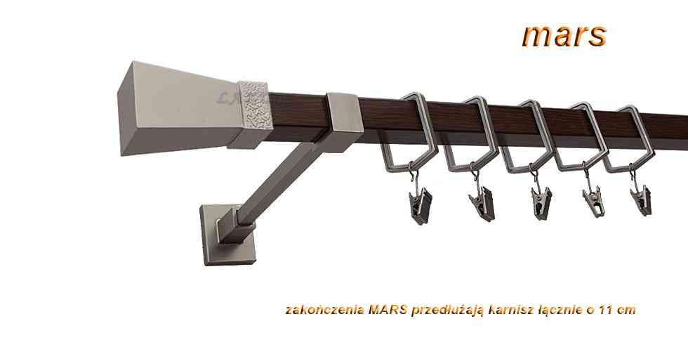 Karnisz MARS Satyna + Orzech, Pojedynczy 20 KWADRO - 160 cm - obrazek 3