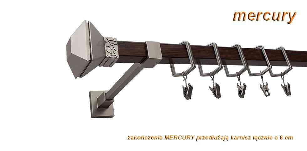 Karnisz MERCURY Satyna + Orzech, Pojedynczy 20 KWADRO - 480 cm - obrazek 3