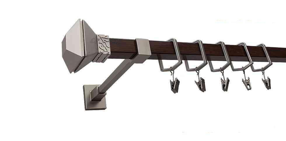 Karnisz MERCURY Satyna + Orzech, Pojedynczy 20 KWADRO - 480 cm