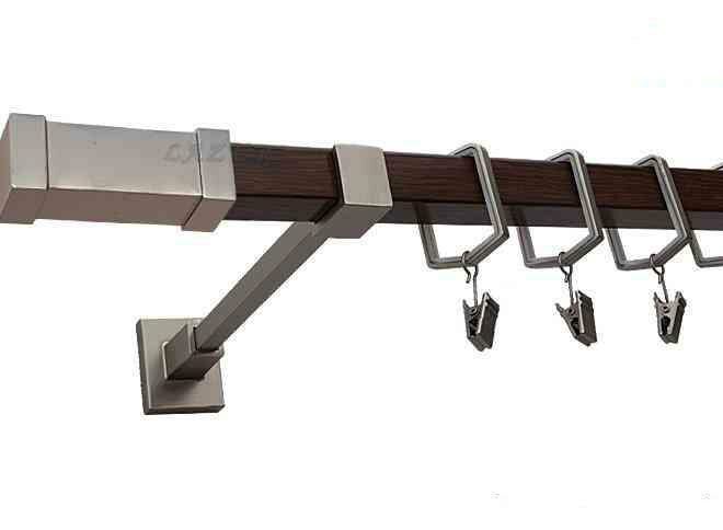 Karnisz KOMETA Satyna + Orzech, Pojedynczy 20 KWADRO - 260 cm