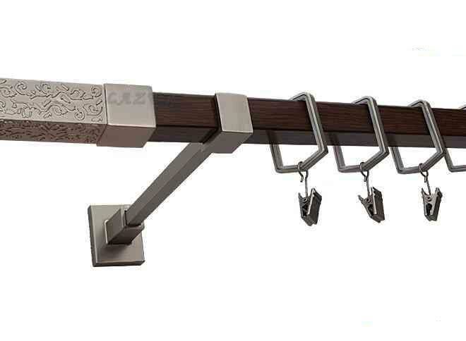 Karnisz URAN Satyna + Orzech, Pojedynczy 20 KWADRO - 340 cm