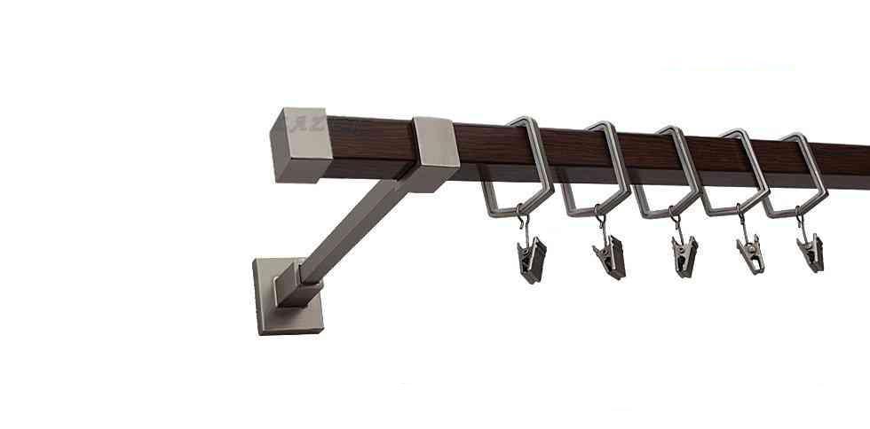 Karnisz SATURN Satyna + Orzech, Pojedynczy 20 KWADRO - 480 cm