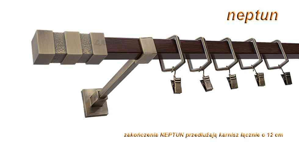 Karnisz NEPTUN Stare Złoto + Orzech, Pojedynczy 20 KWADRO - 260 cm - obrazek 3