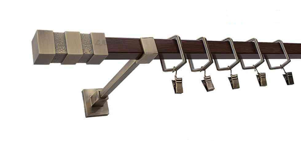 Karnisz NEPTUN Stare Złoto + Orzech, Pojedynczy 20 KWADRO - 260 cm